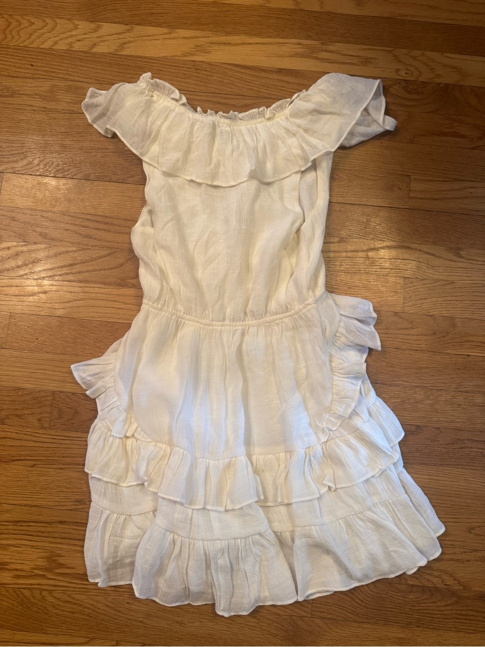DO+BE Off White Ruffle Mini Dress - Picture 3 of 3